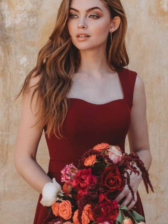 red-bridesmaid-dress